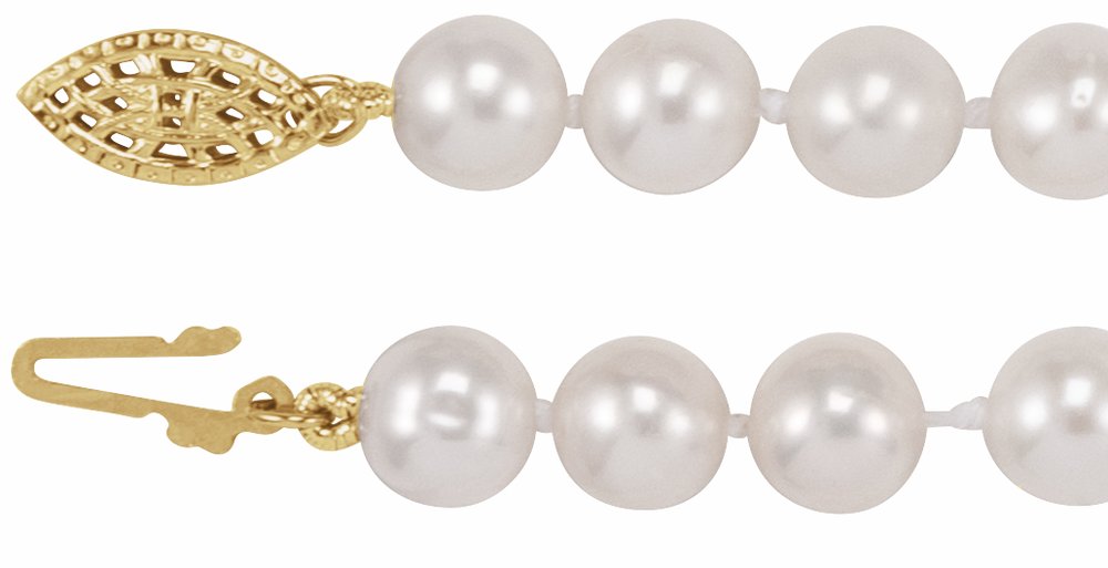 14K Yellow Gold-Filled Cultured White Freshwater Pearl 20" Necklace