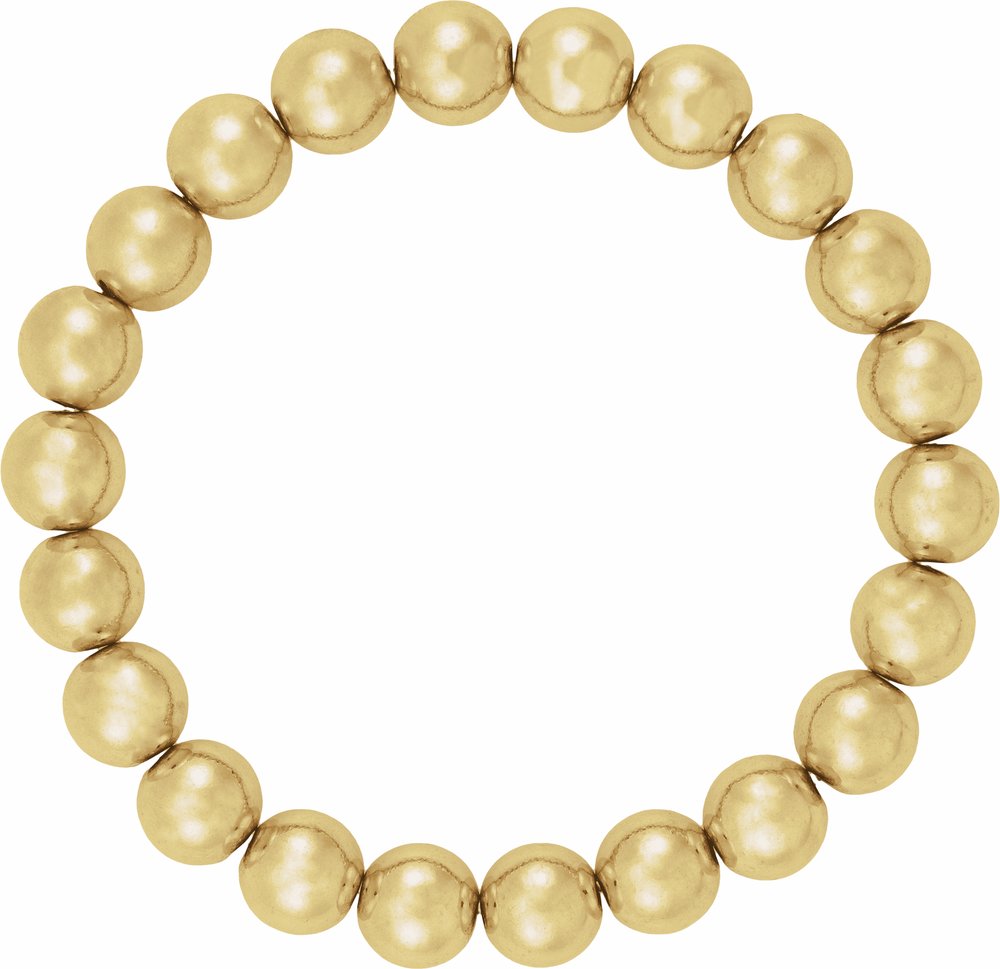 14K Yellow Gold-Filled 8 mm Elastic Bead 6 1/2" Bracelet
