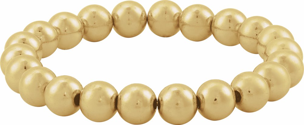 14K Yellow Gold-Filled 8 mm Elastic Bead 6 1/2" Bracelet