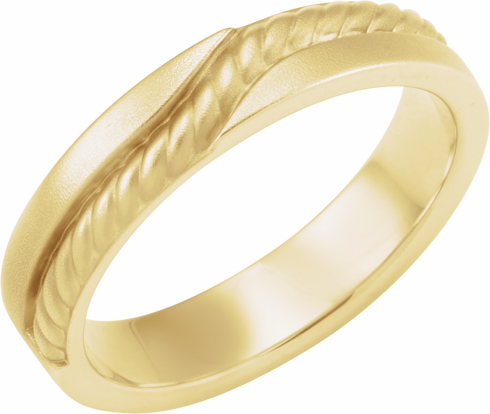14K Yellow Gold 4 mm Criss Cross Rope Band Size 7