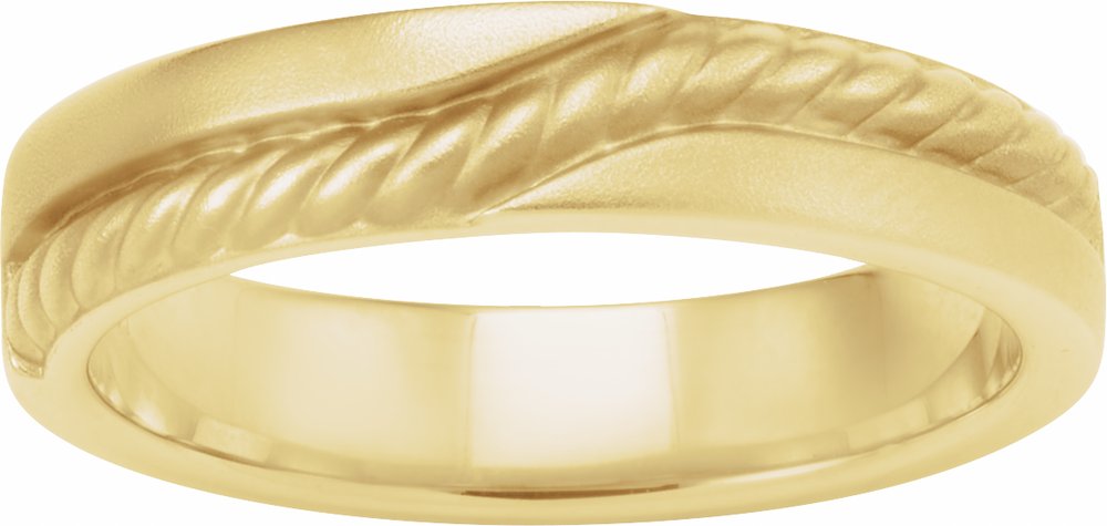 14K Yellow Gold 4 mm Criss Cross Rope Band Size 7