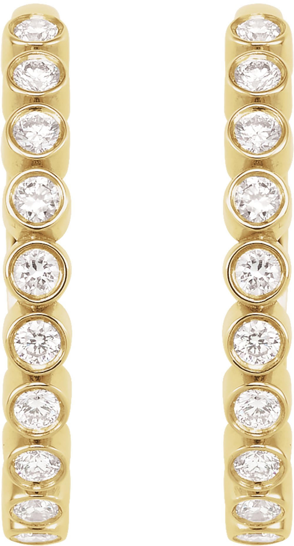 14K Yellow Gold 1/4 CTW Lab-Grown Diamond Hinged Hoop Earrings