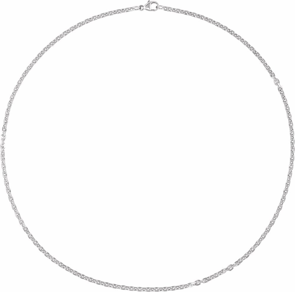 Sterling Silver 2.44 mm Diamond-Cut Cable 24" Chain