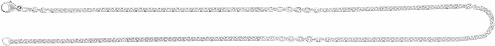 Sterling Silver 2.44 mm Diamond-Cut Cable 16" Chain