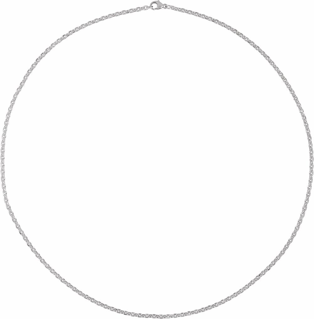 Sterling Silver 2.44 mm Diamond-Cut Cable 20" Chain