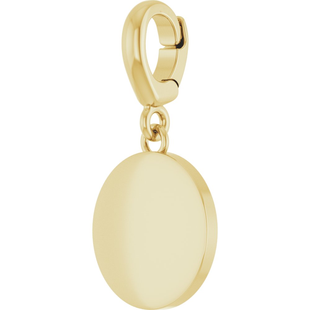 18K Yellow Gold-Plated Sterling Silver Engravable Disc Charm/Pendant