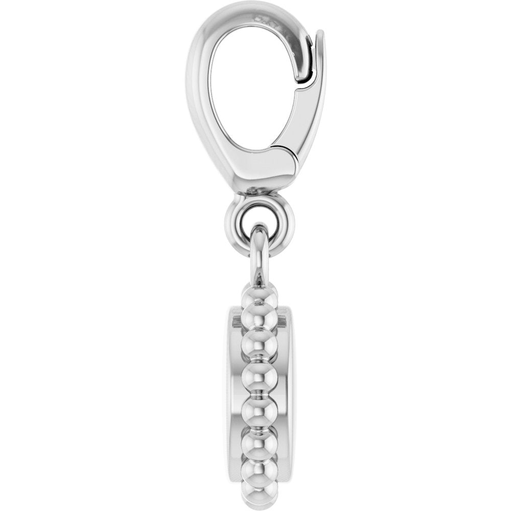 Sterling Silver Engravable Beaded Disc Charm/Pendant