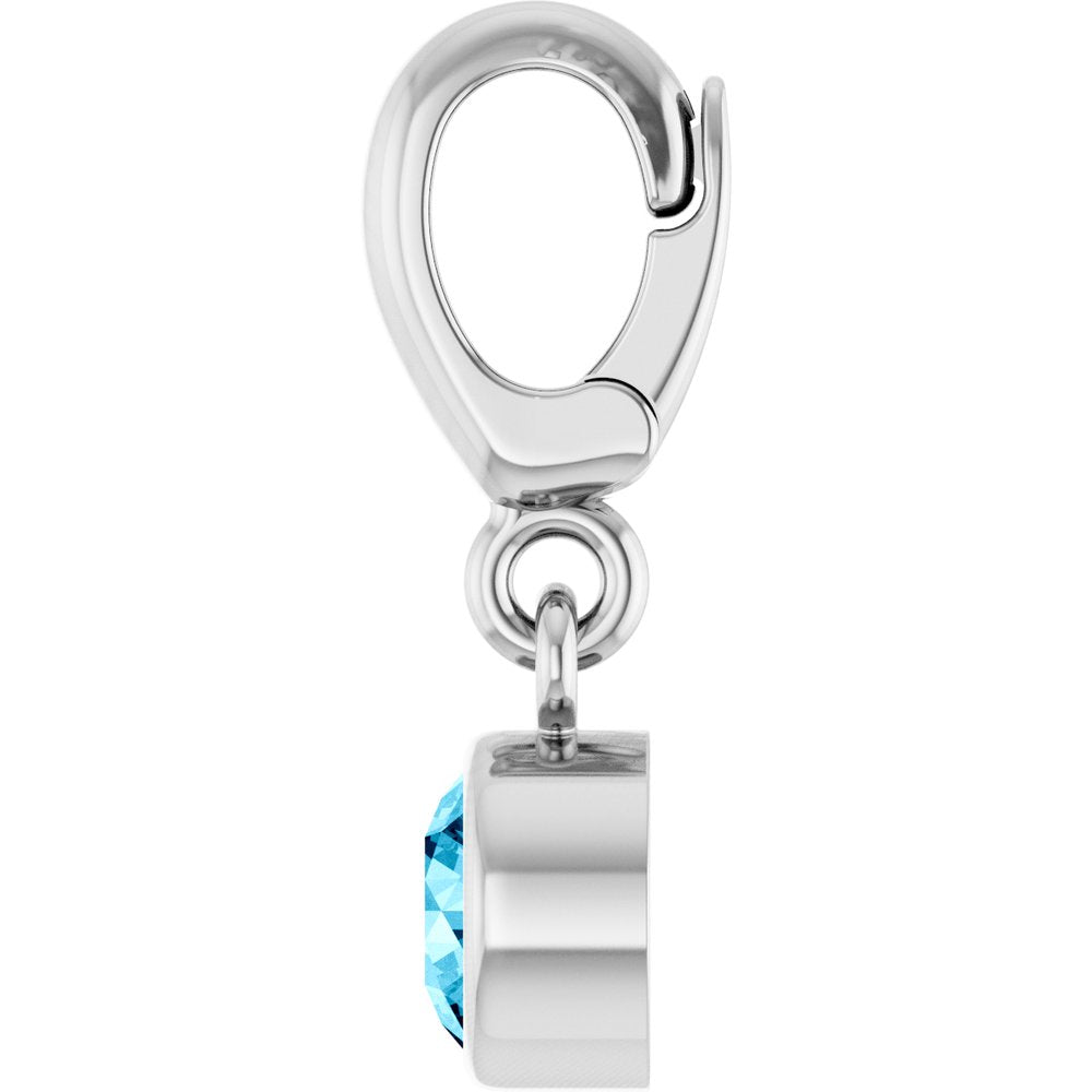 Sterling Silver Natural Aquamarine Charm/Pendant