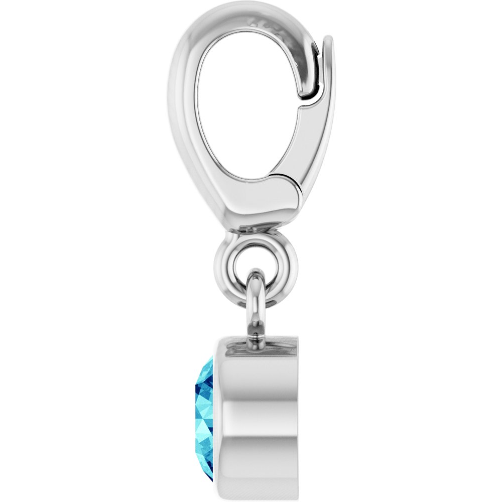 Sterling Silver Natural Blue Zircon Charm/Pendant