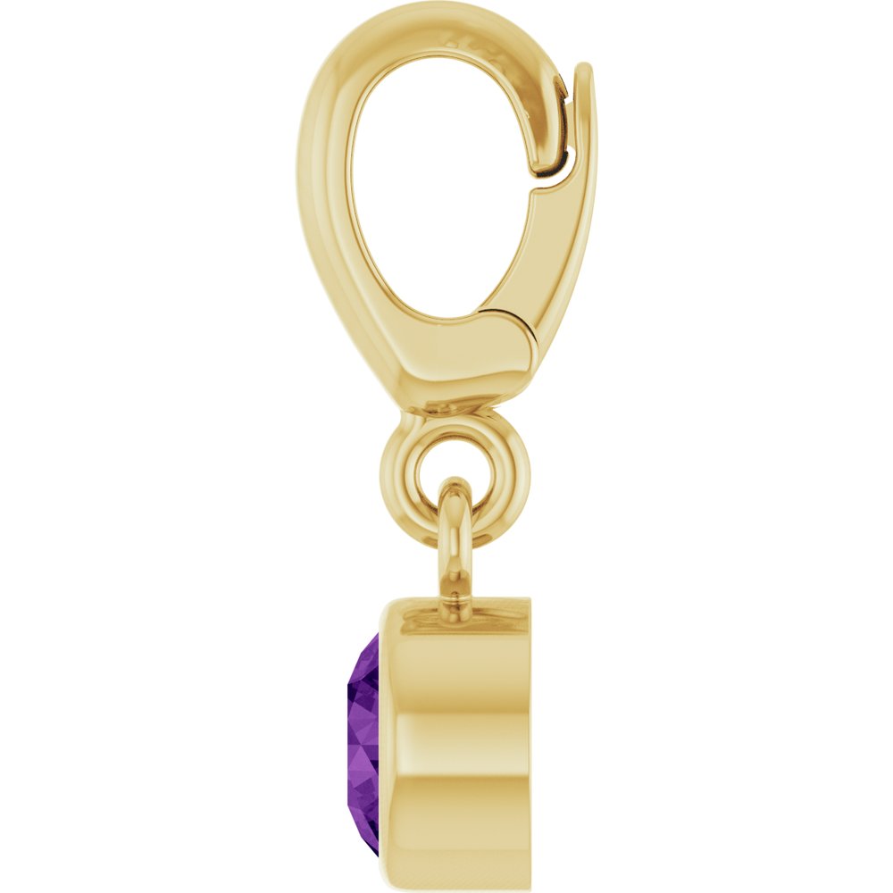 14K Yellow Gold Natural Amethyst Charm/Pendant