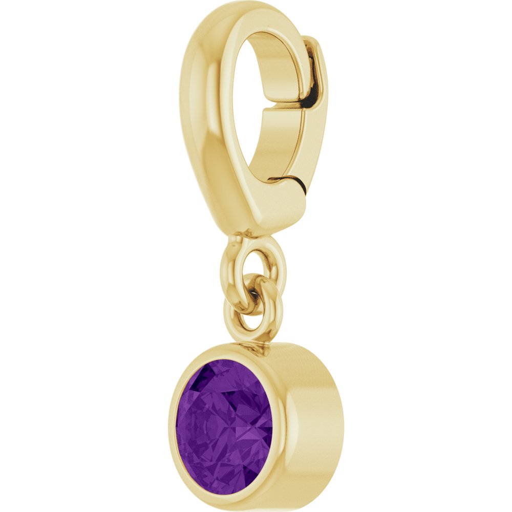 14K Yellow Gold Natural Amethyst Charm/Pendant