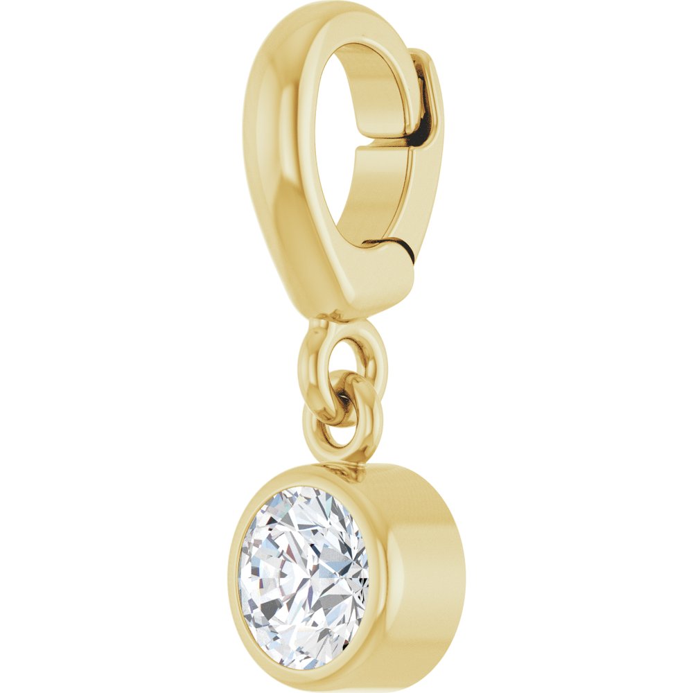 14K Yellow Gold 1/4 CT Lab-Grown Diamond Charm/Pendant