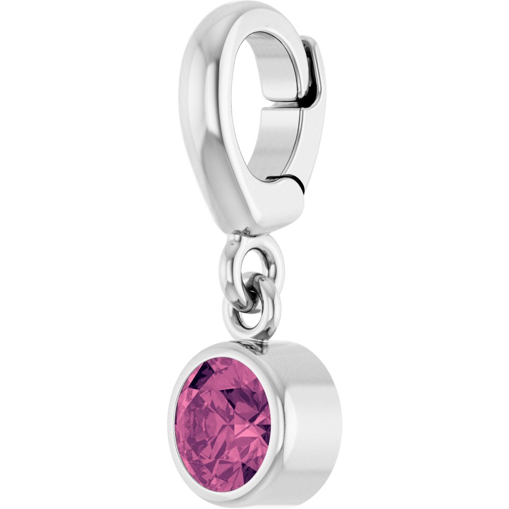 Sterling Silver Natural Pink Tourmaline Charm/Pendant