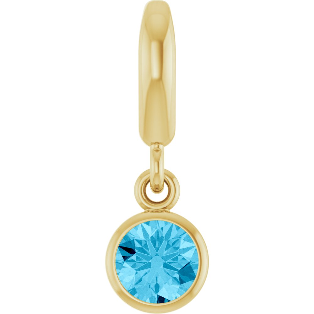 14K Yellow Gold Natural Aquamarine Charm/Pendant