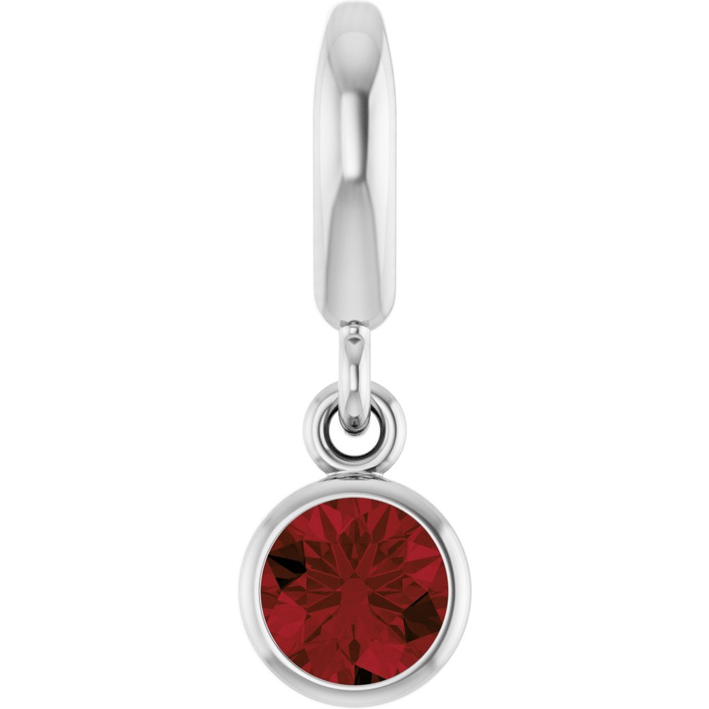 Sterling Silver Natural Mozambique Garnet Charm/Pendant