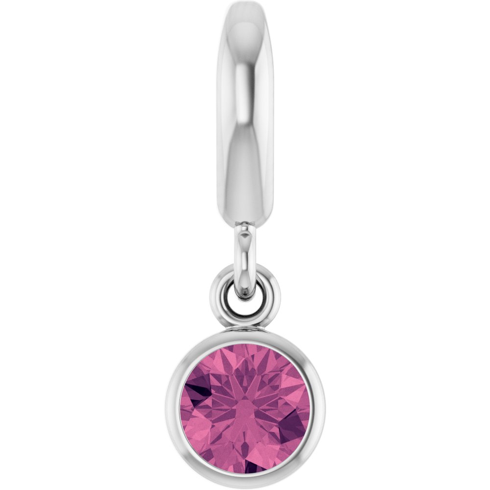 Sterling Silver Natural Pink Tourmaline Charm/Pendant