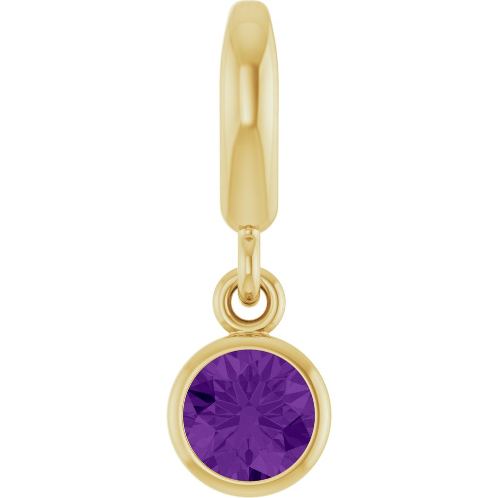 14K Yellow Gold Natural Amethyst Charm/Pendant