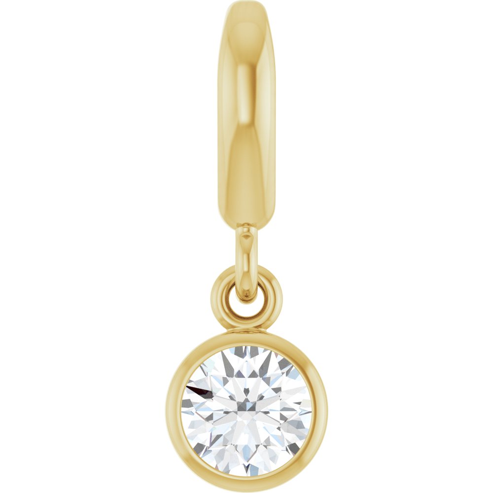 14K Yellow Gold 1/4 CT Lab-Grown Diamond Charm/Pendant