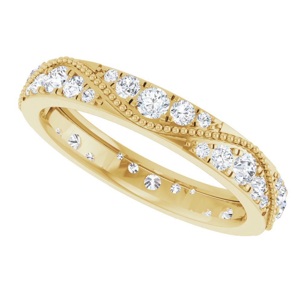 14K Yellow Gold 9/10 CTW Lab-Grown Diamond Eternity Band