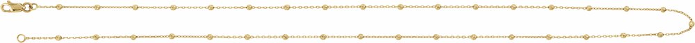 14K Yellow Gold .65 mm Beaded Cable 18" Chain