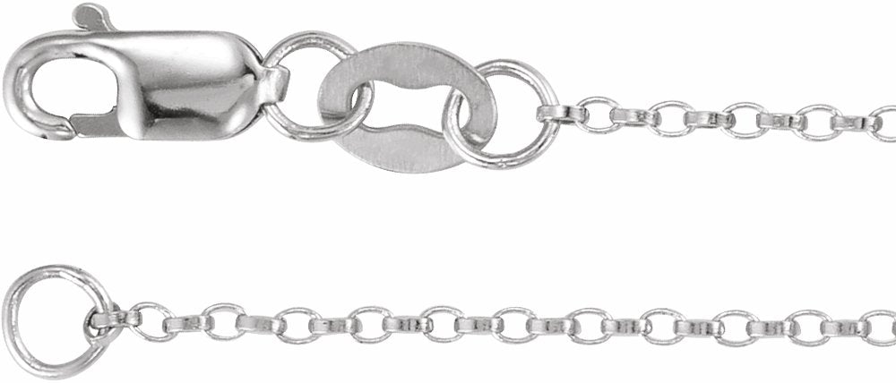 Sterling Silver 1.1 mm Rolo 18" Chain