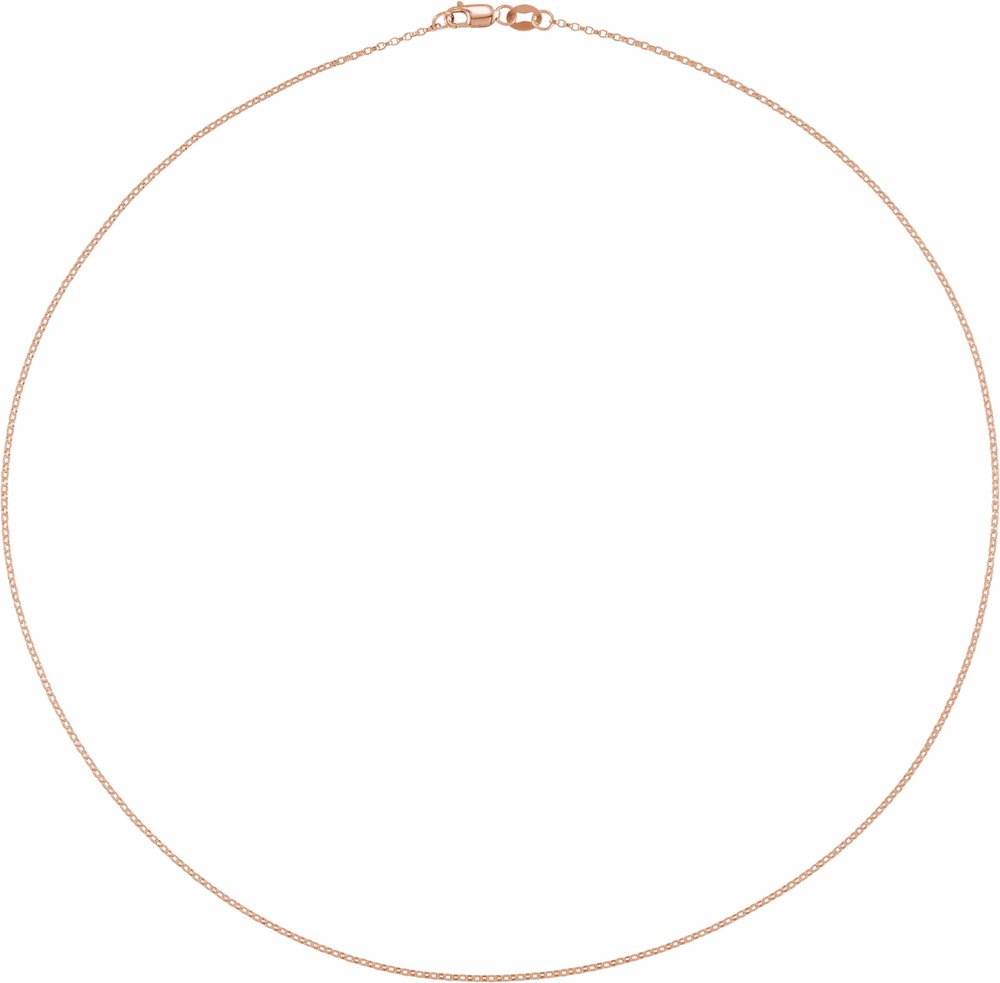 14K Rose Gold 1.1 mm Rolo 18" Chain