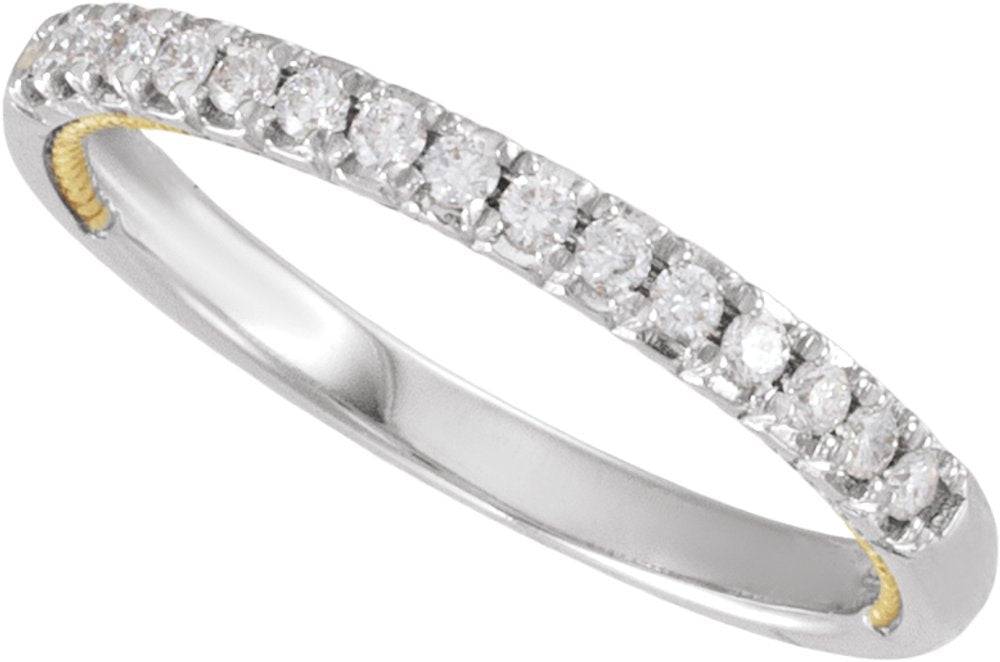 14K Yellow Gold-Plated 14K White Gold 1/5 CTW Natural Diamond Anniversary Band