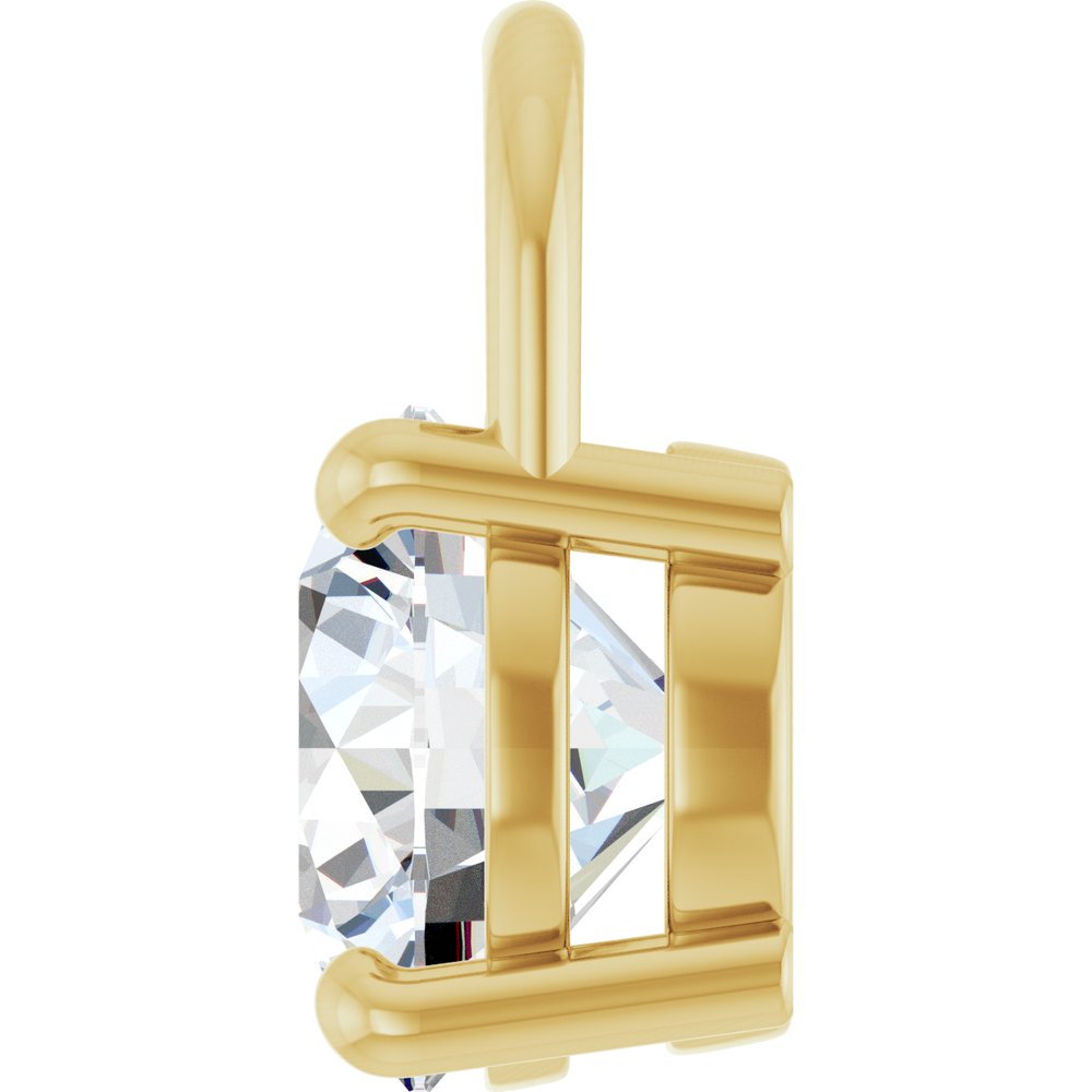 14K Yellow Gold 2 CT Lab-Grown Diamond Solitaire Pendant