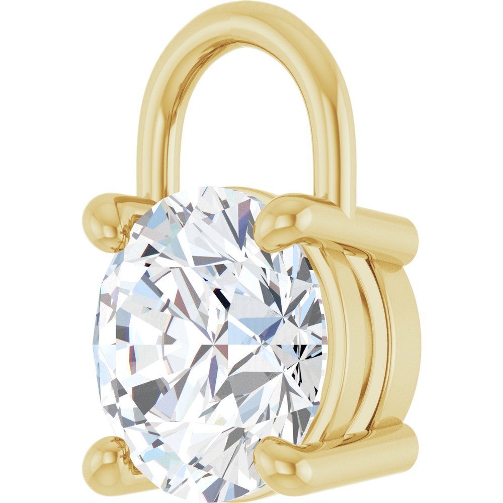 14K Yellow Gold 2 CT Lab-Grown Diamond Solitaire Pendant