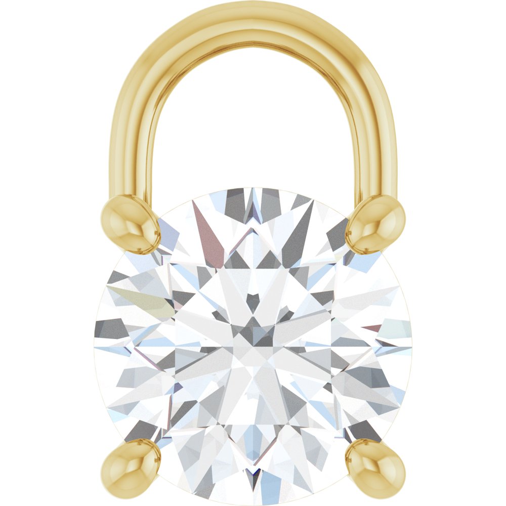 14K Yellow Gold 2 CT Lab-Grown Diamond Solitaire Pendant