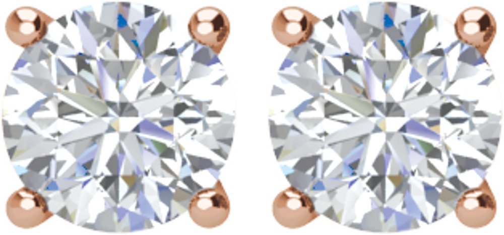 14K Rose Gold 1 CTW Natural Diamond Earrings