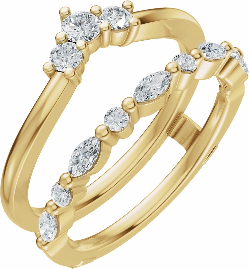 14K Yellow Gold 1/2 CTW Lab-Grown Diamond Ring Guard
