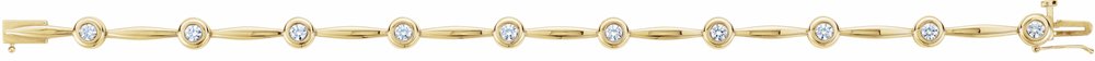 14K Yellow Gold 1 CTW Lab-Grown Diamond Line 7" Bracelet