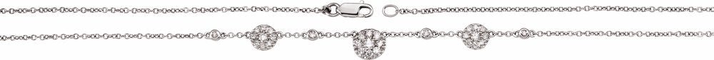 14K White Gold 1/2 CTW Natural Diamond Station 18" Necklace
