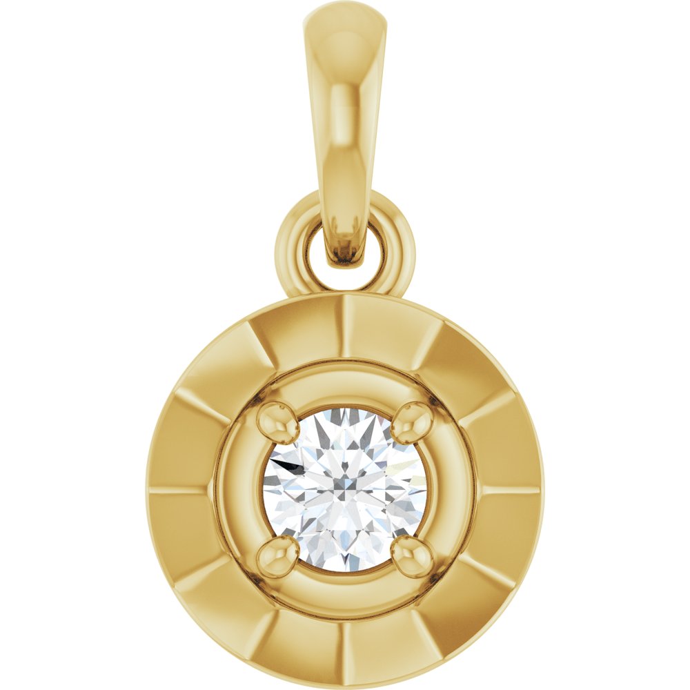 14K Yellow Gold 1/10 CTW Lab-Grown Diamond Charm/Pendant
