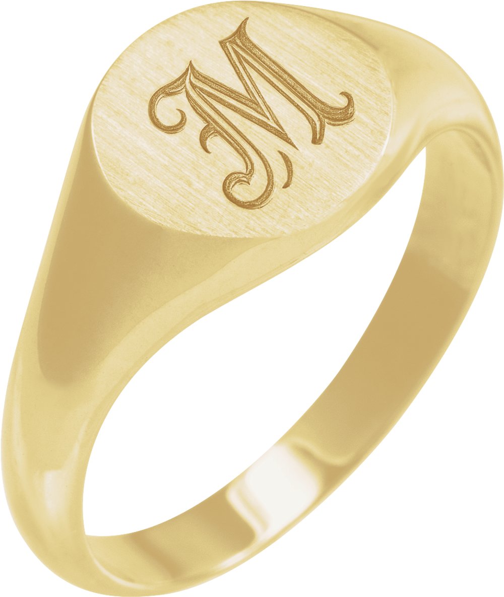 14K Yellow Gold 9.5 mm Signet Ring