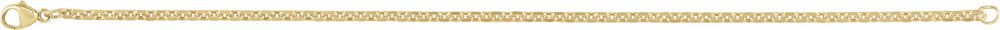 14K Yellow Gold 2.44 mm Diamond-Cut Cable 7" Chain
