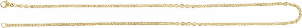 14K Yellow Gold 2.44 mm Diamond-Cut Cable 16" Chain