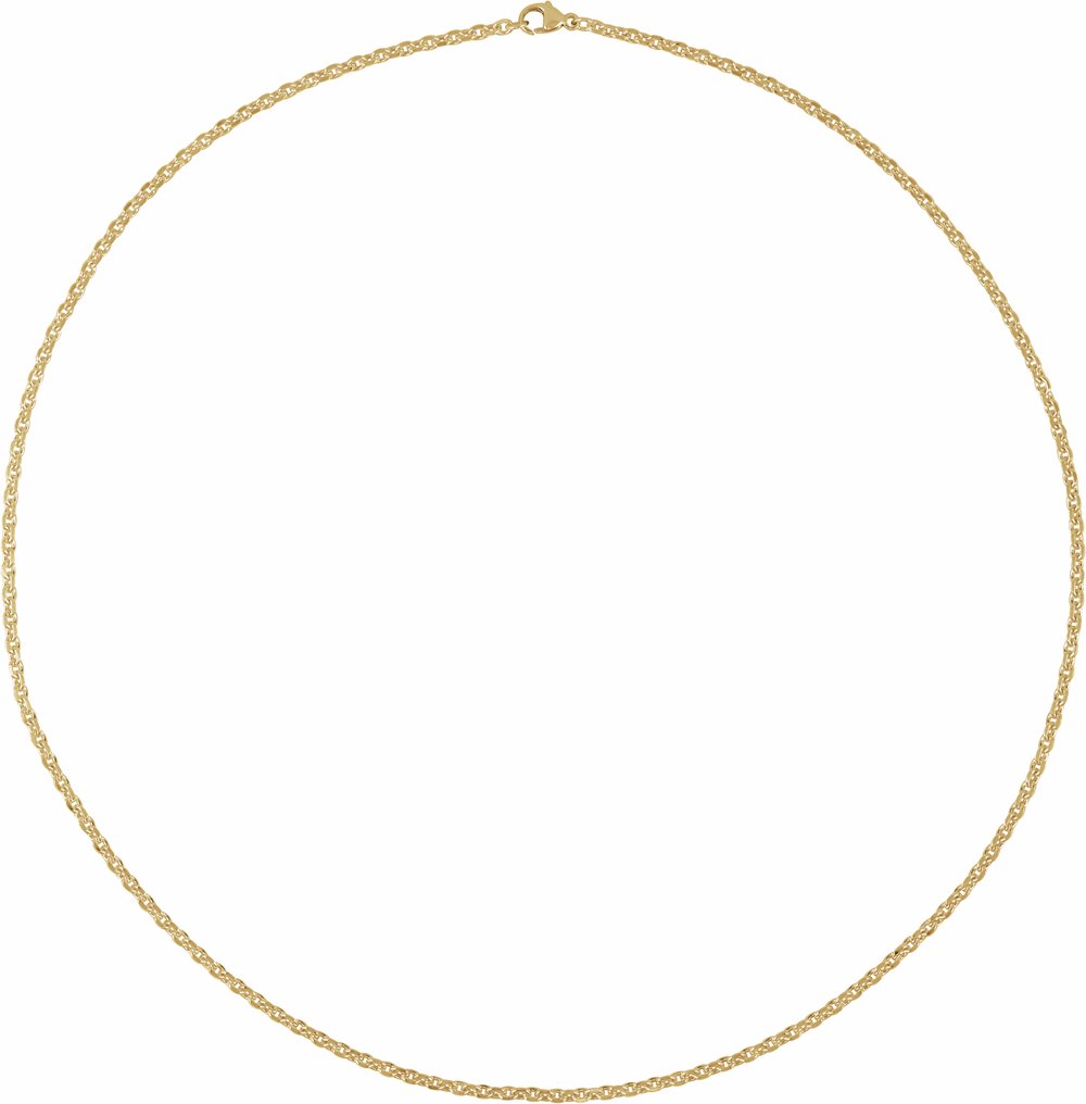 14K Yellow Gold 2.44 mm Diamond-Cut Cable 20" Chain
