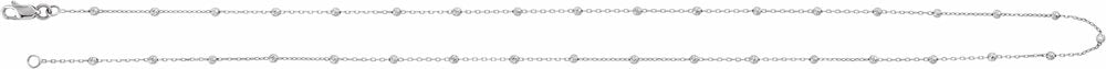 14K White Gold .65 mm Beaded Cable 18" Chain