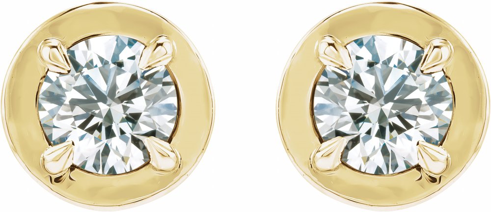 14K Yellow Gold 1 CTW Lab-Grown Diamond Stud Earrings