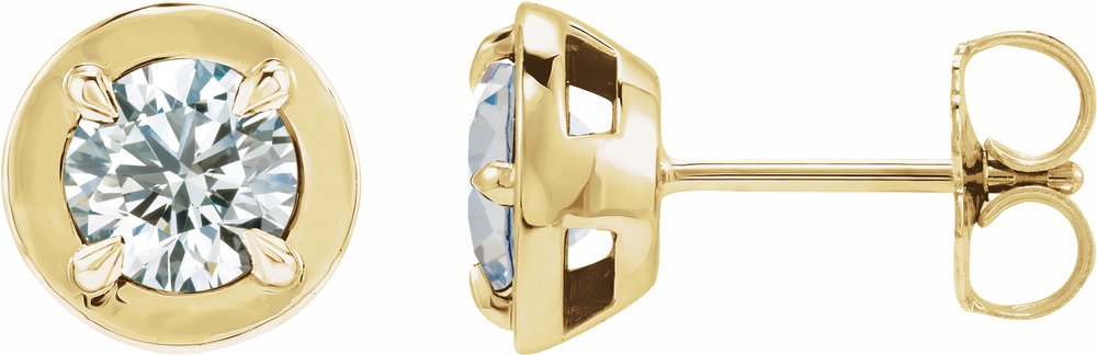 14K Yellow Gold 1 CTW Lab-Grown Diamond Stud Earrings