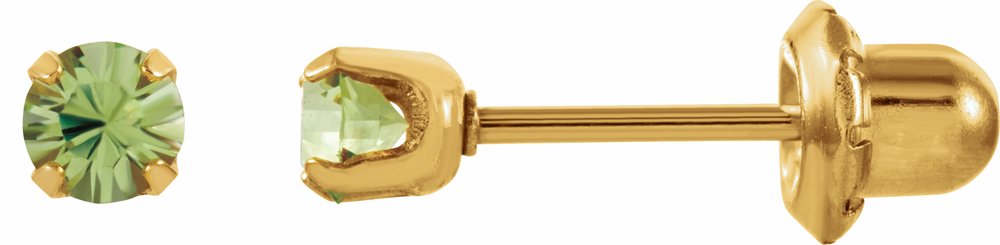 24K Gold-Plated Stainless Steel Imitation Peridot Inverness® Piercing Earrings