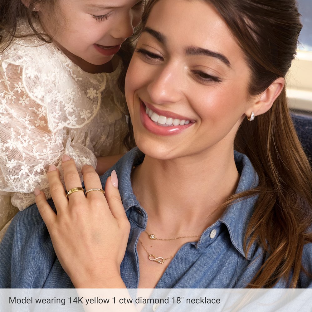14K Rose Gold 1 CTW Lab-Grown Diamond 5-Station 18" Necklace