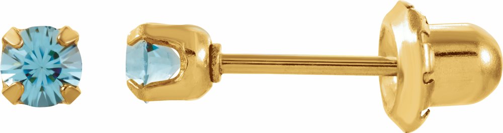 24K Gold-Plated Stainless Steel Imitation Aquamarine Inverness® Piercing Earrings