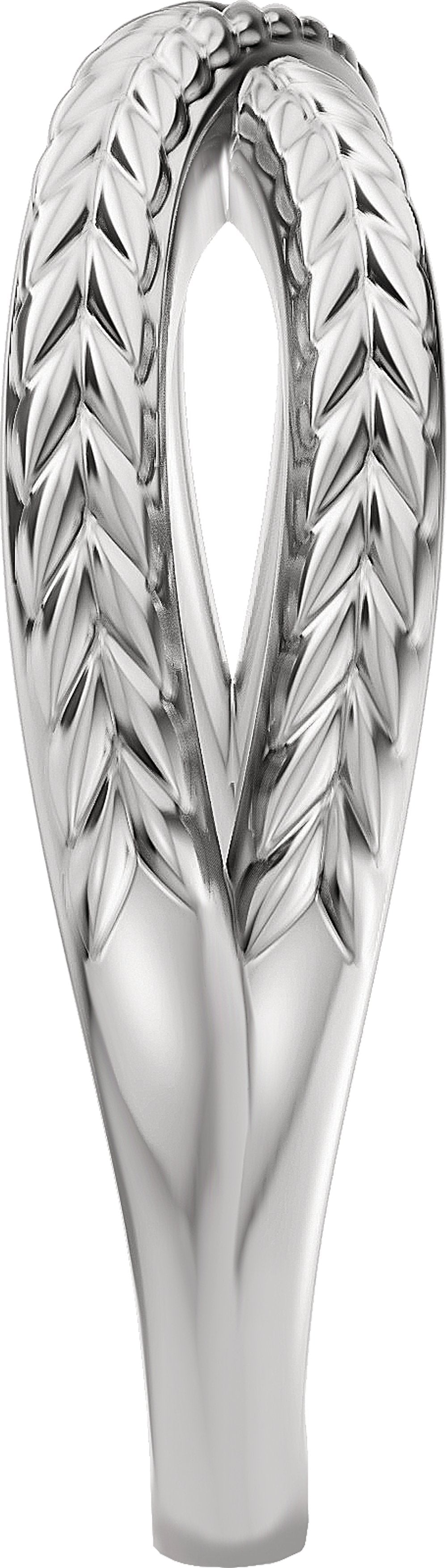 14K White Gold Wheat Criss-Cross Contour Band