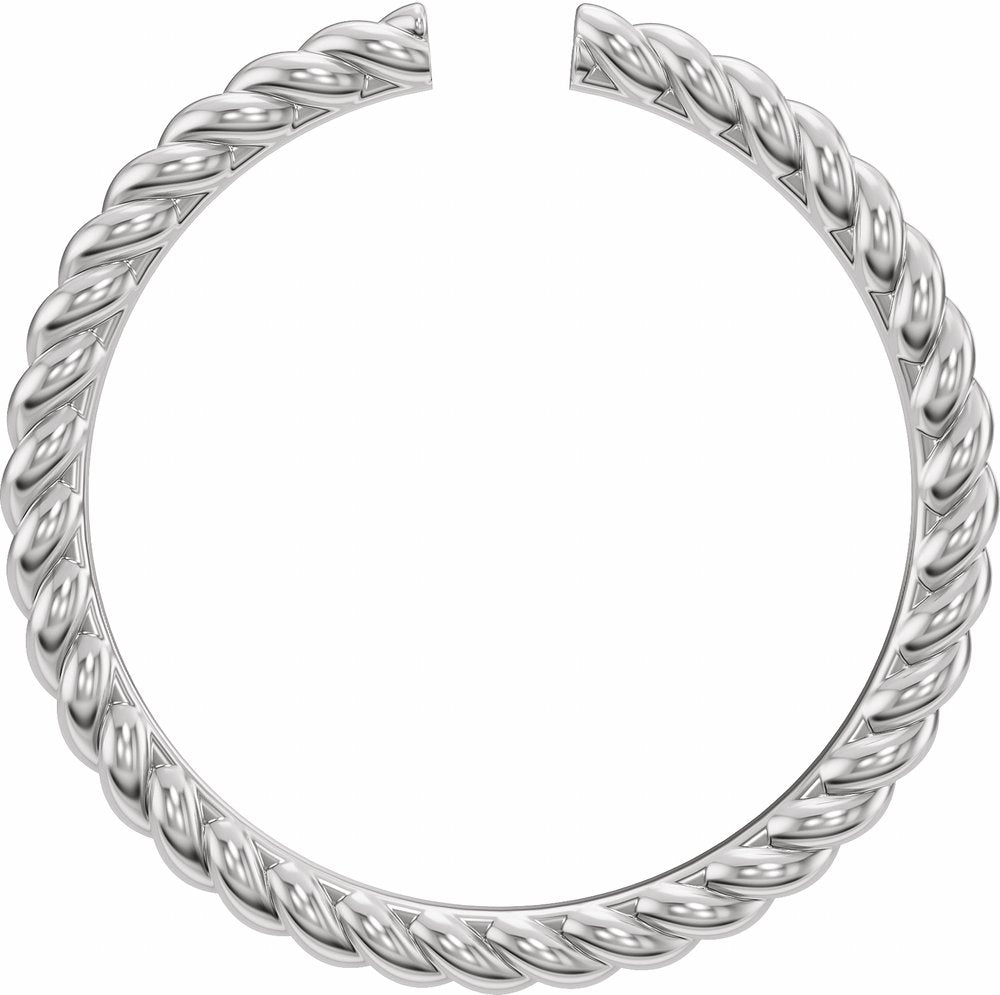 14K White Gold Rope Open Band Size 7