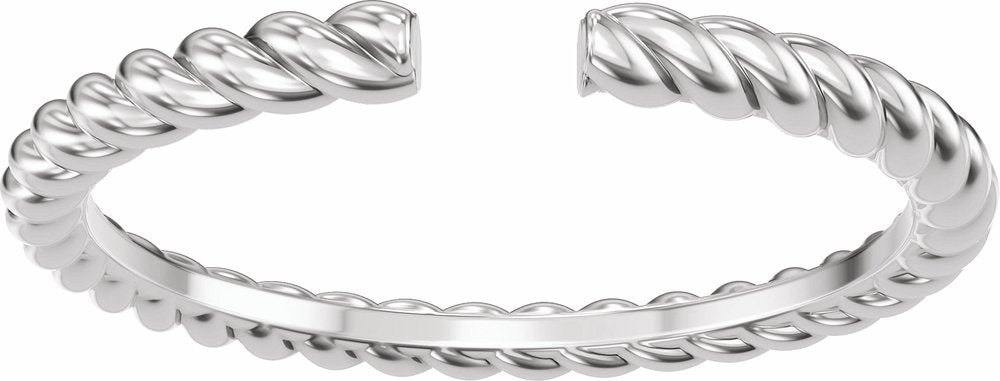 14K White Gold Rope Open Band Size 7