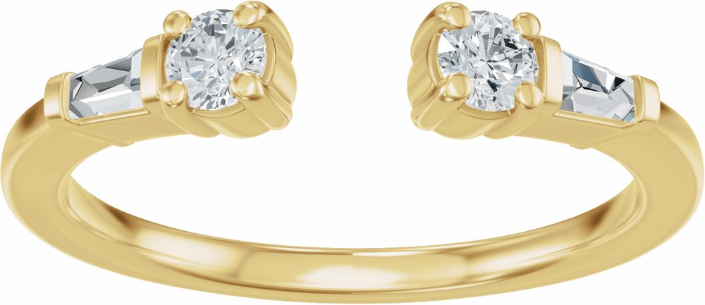 14K Yellow Gold 1/4 CTW Natural Diamond Open Band Size 7