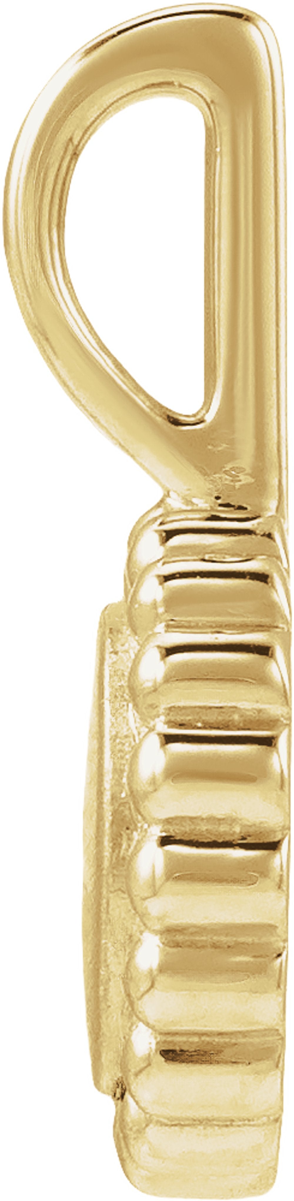 14K Yellow Gold Engravable Beaded Disc Charm/Pendant